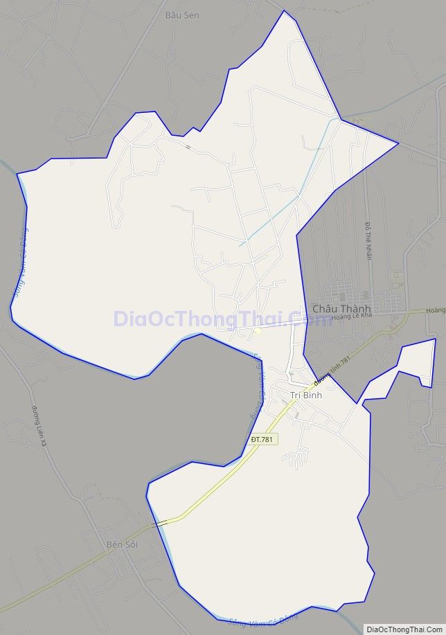 Bản đồ giao thông xã Trí Bình, huyện Châu Thành