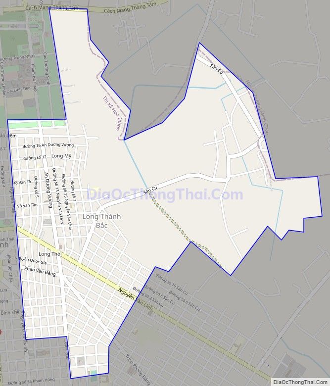 Bản đồ giao thông phường Long Thành Bắc, thị xã Hòa Thành