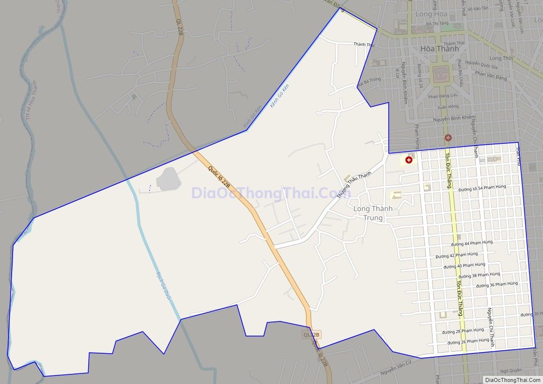 Bản đồ giao thông phường Long Thành Trung, thị xã Hòa Thành