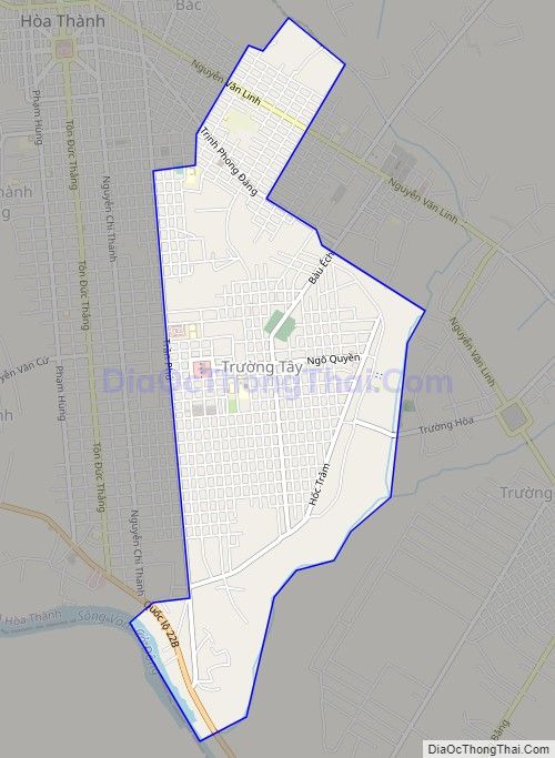 Bản đồ giao thông xã Trường Tây, thị xã Hòa Thành