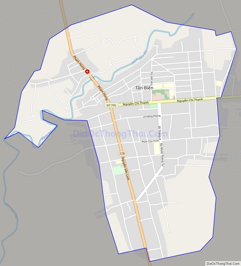 Bản đồ giao thông Thị trấn Tân Biên, huyện Tân Biên