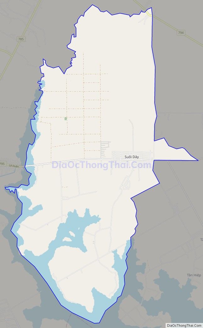 Bản đồ giao thông xã Suối Dây, huyện Tân Châu