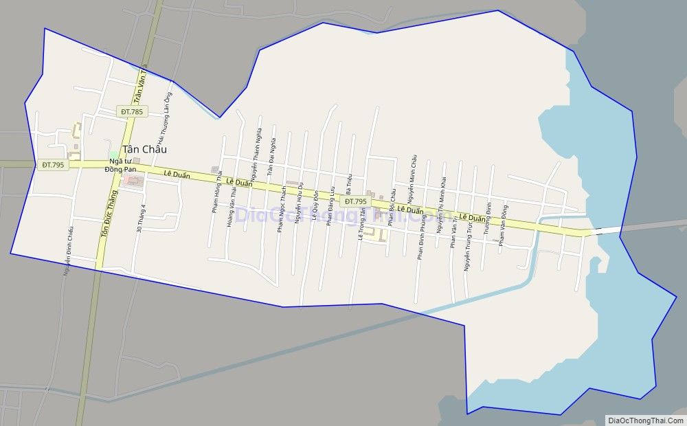 Bản đồ giao thông Thị trấn Tân Châu, huyện Tân Châu