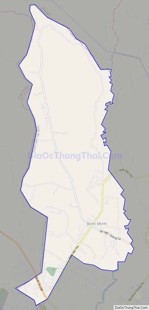 Bản đồ giao thông xã Bình Minh, thành phố Tây Ninh