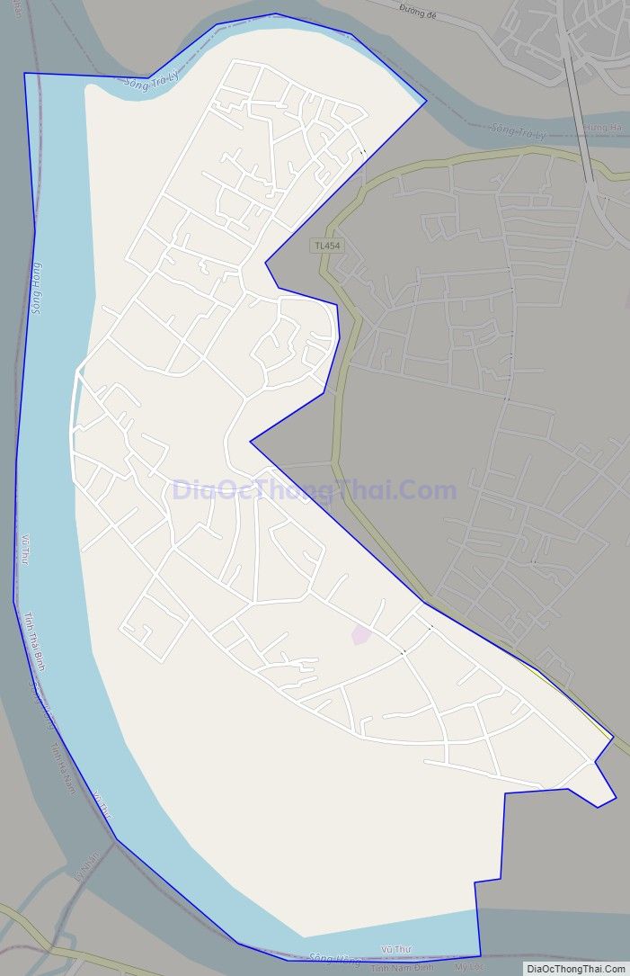 Bản đồ giao thông xã Hồng Lý, huyện Vũ Thư