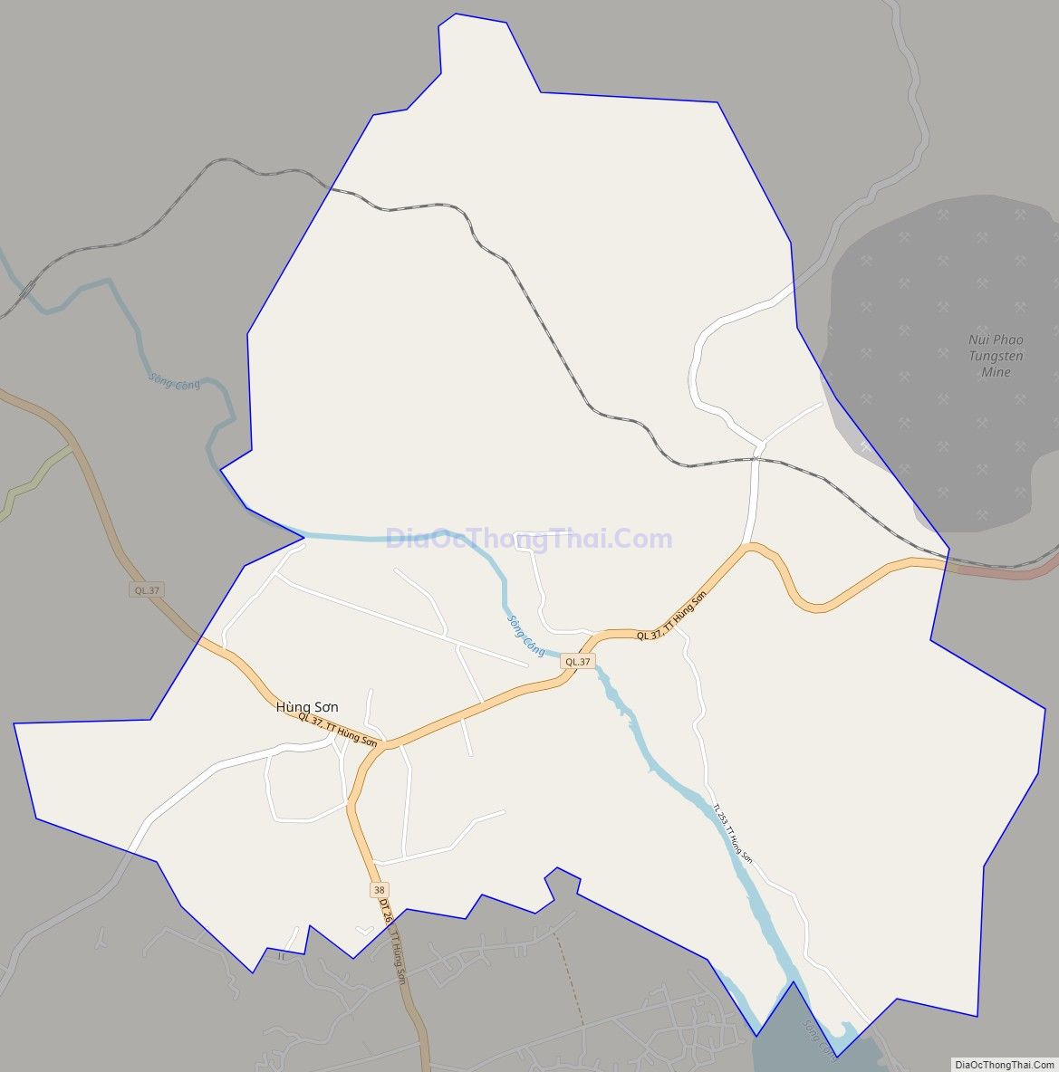 Bản đồ giao thông Thị trấn Hùng Sơn, huyện Đại Từ