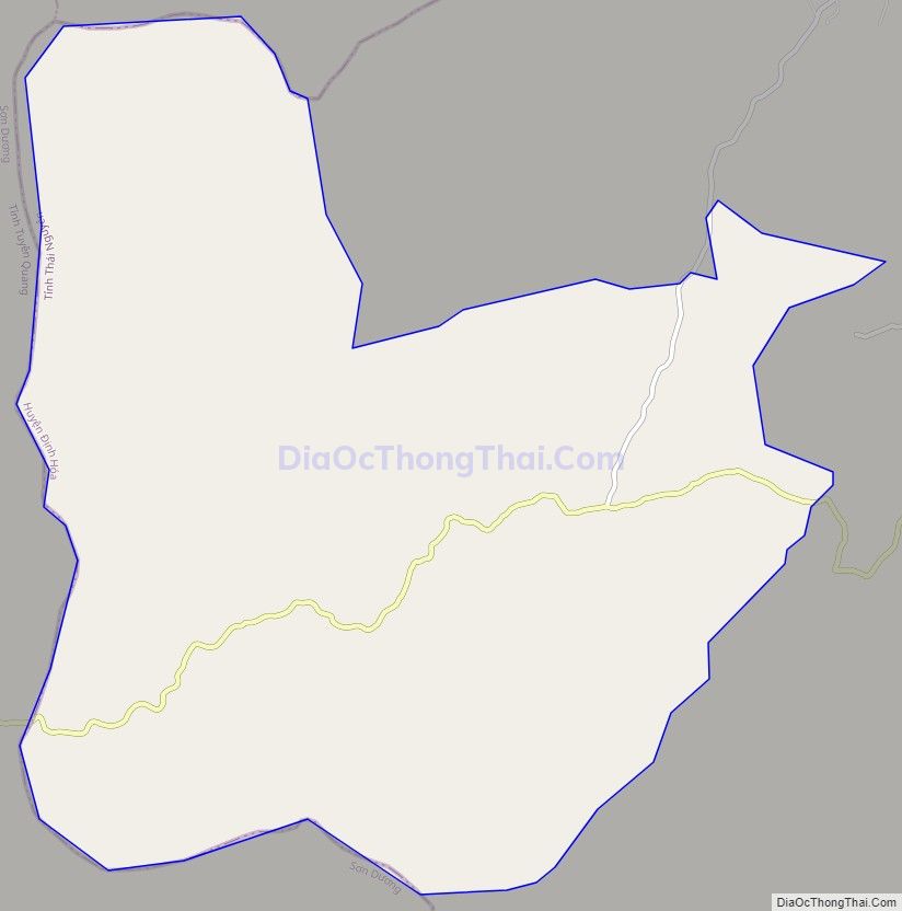 Bản đồ giao thông xã Phú Đình, huyện Định Hóa