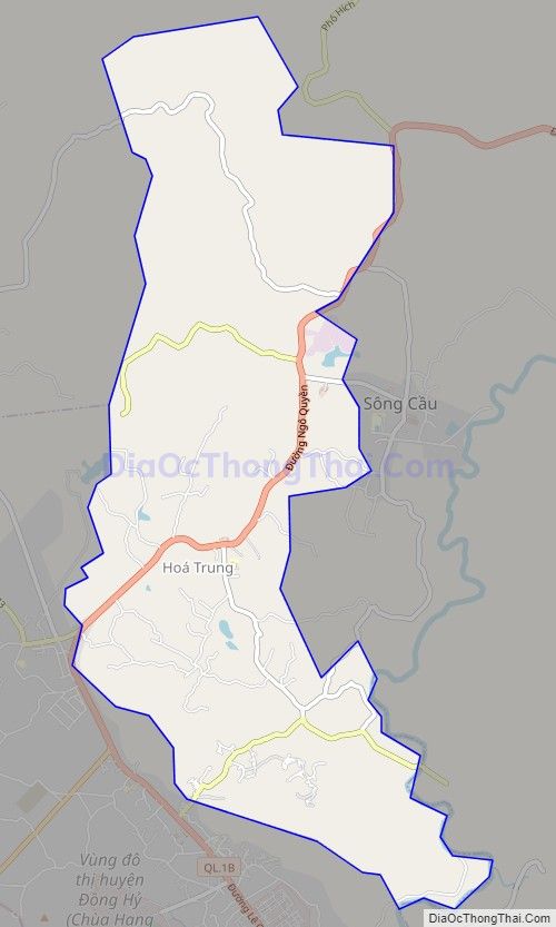 Bản đồ giao thông xã Hóa Trung, huyện Đồng Hỷ