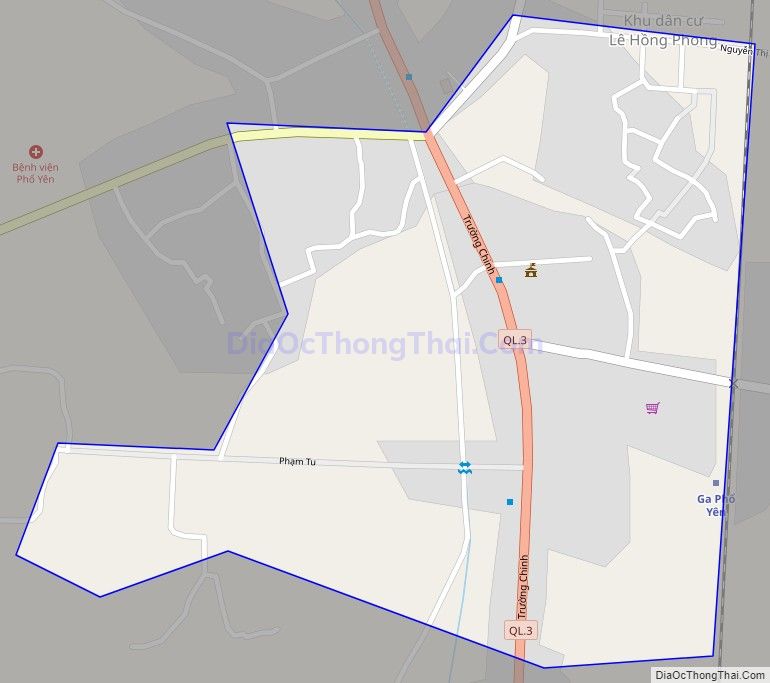 Bản đồ giao thông phường Ba Hàng, thành phố Phổ Yên