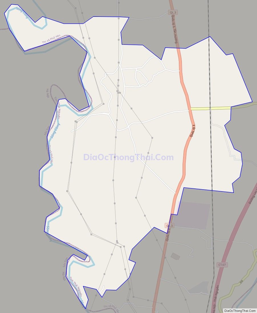Bản đồ giao thông phường Trung Thành, thành phố Phổ Yên
