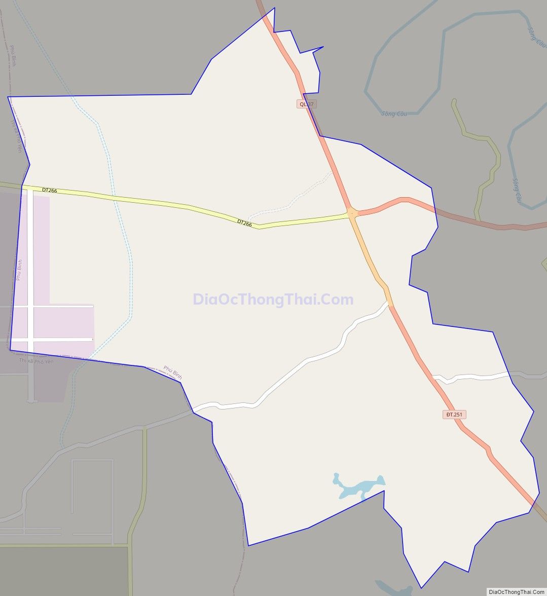 Bản đồ giao thông xã Điềm Thụy, huyện Phú Bình