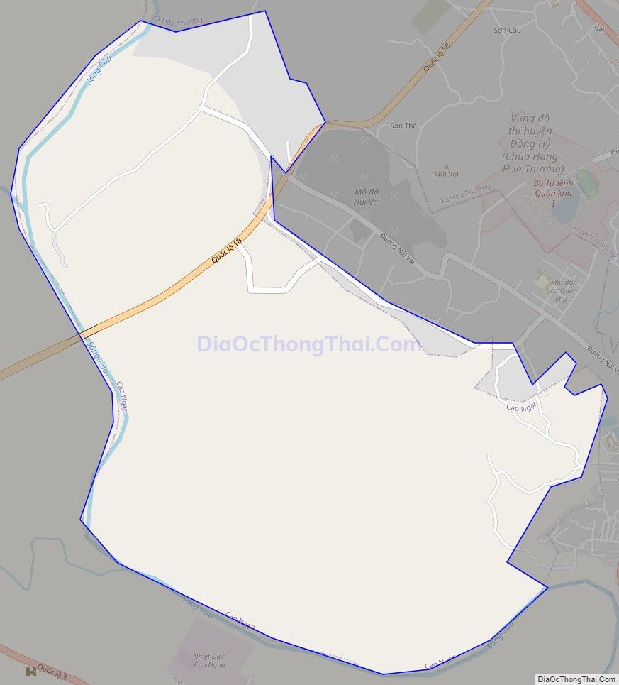 Bản đồ giao thông xã Cao Ngạn, thành phố Thái Nguyên