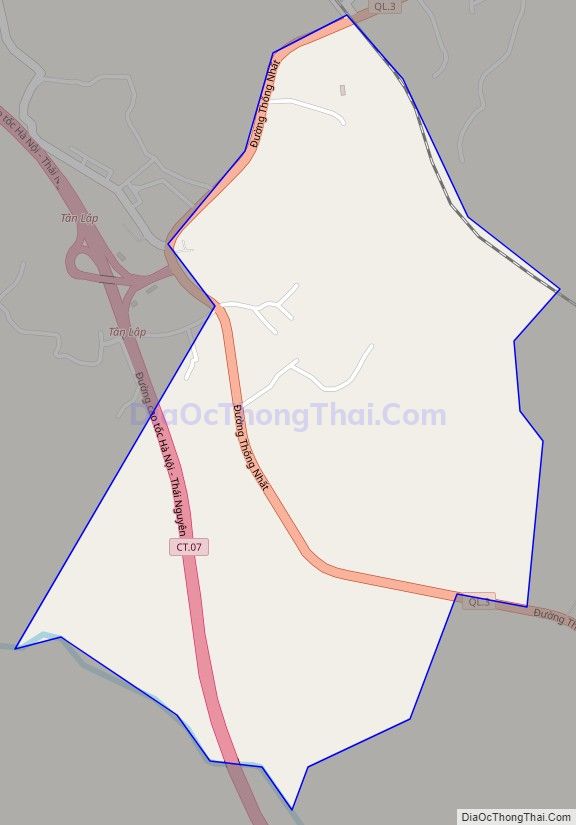 Bản đồ giao thông phường Tân Lập, thành phố Thái Nguyên