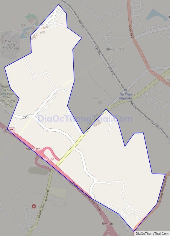 Bản đồ giao thông phường Tân Thịnh, thành phố Thái Nguyên
