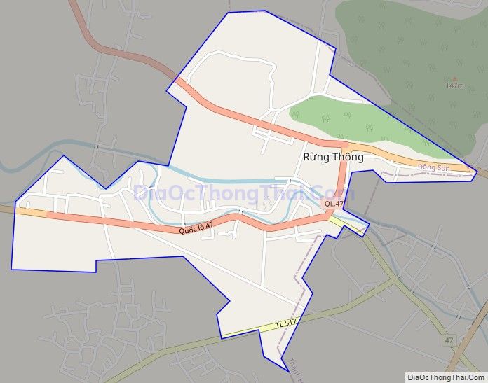 Bản đồ giao thông Thị trấn Rừng Thông, huyện Đông Sơn