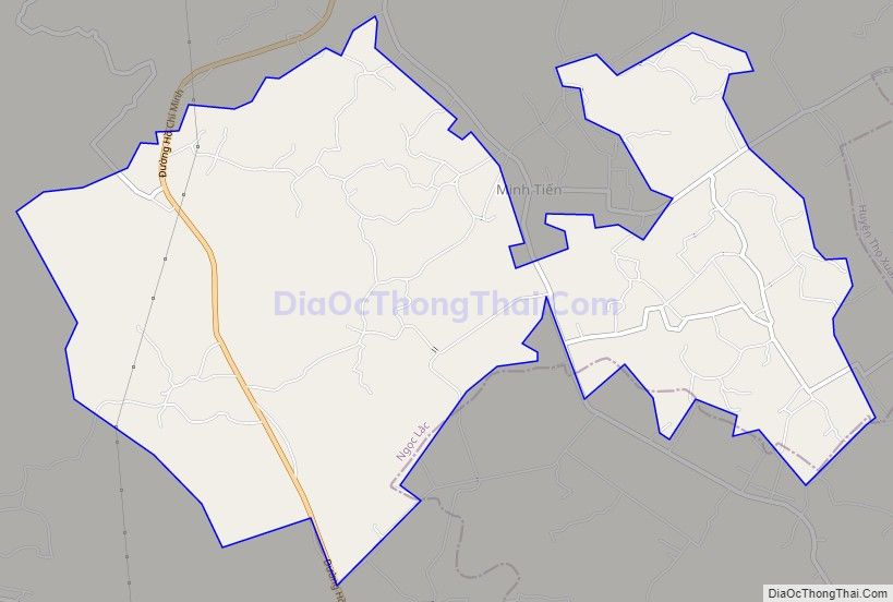 Bản đồ giao thông xã Minh Tiến, huyện Ngọc Lặc