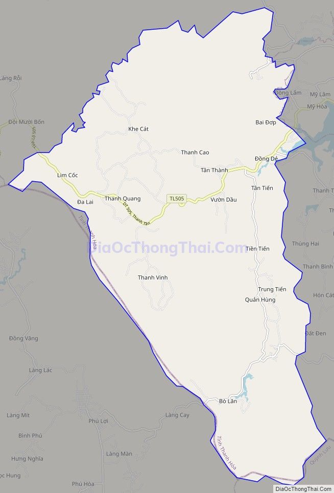 Bản đồ giao thông xã Thanh Tân, huyện Như Thanh