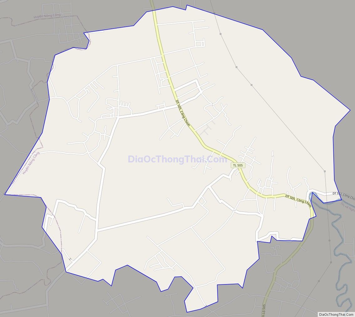 Bản đồ giao thông xã Công Chính, huyện Nông Cống