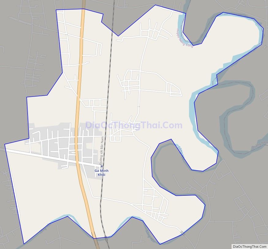 Bản đồ giao thông xã Minh Khôi, huyện Nông Cống