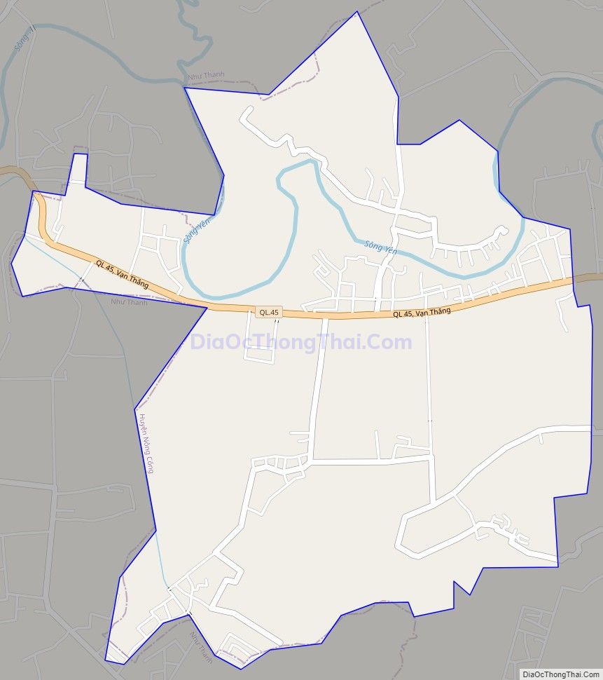 Bản đồ giao thông xã Vạn Thắng, huyện Nông Cống
