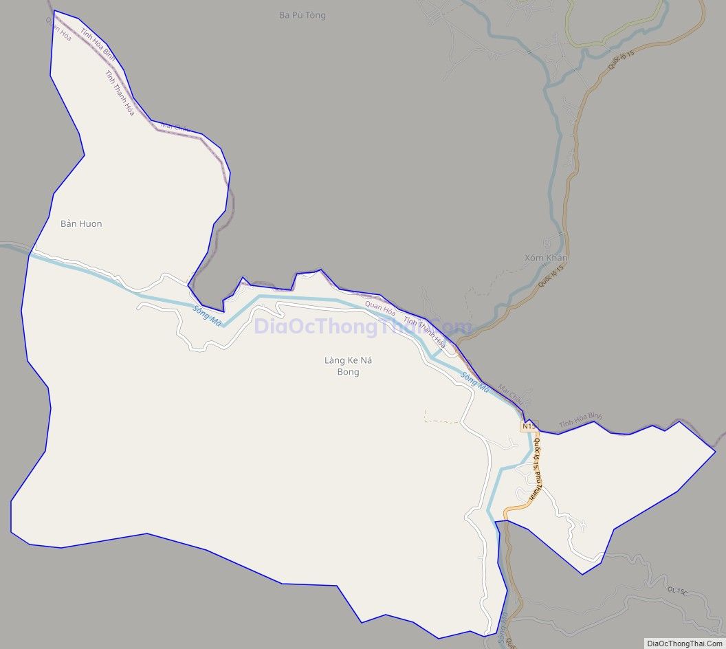 Bản đồ giao thông xã Phú Thanh, huyện Quan Hóa