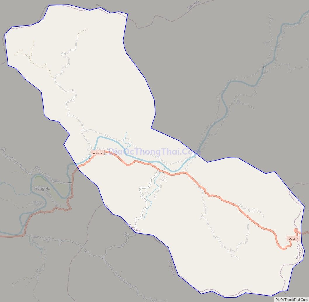 Bản đồ giao thông xã Trung Hạ, huyện Quan Sơn