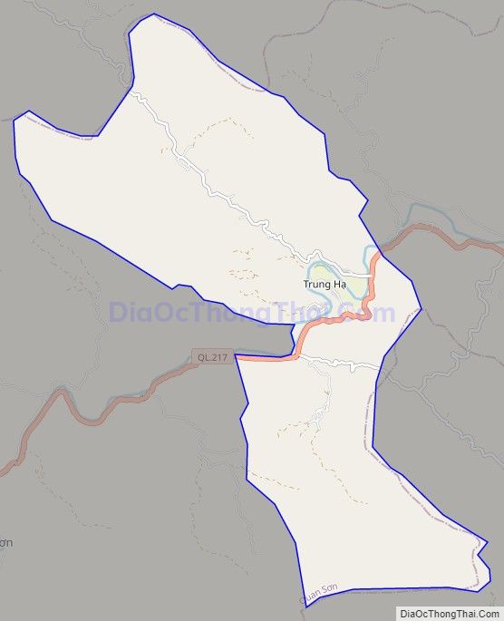 Bản đồ giao thông xã Trung Tiến, huyện Quan Sơn