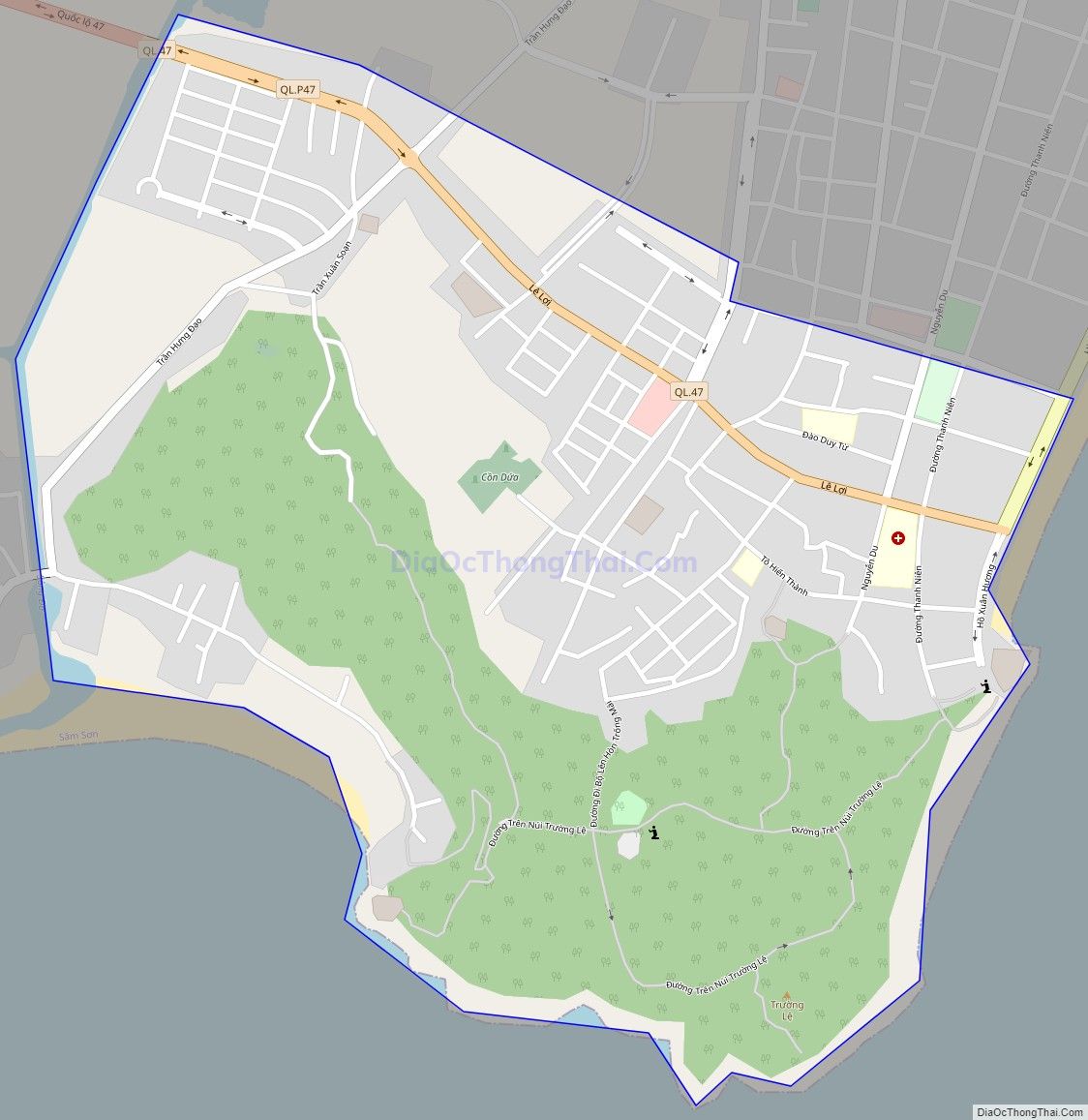 Bản đồ giao thông phường Trường Sơn, thành phố Sầm Sơn