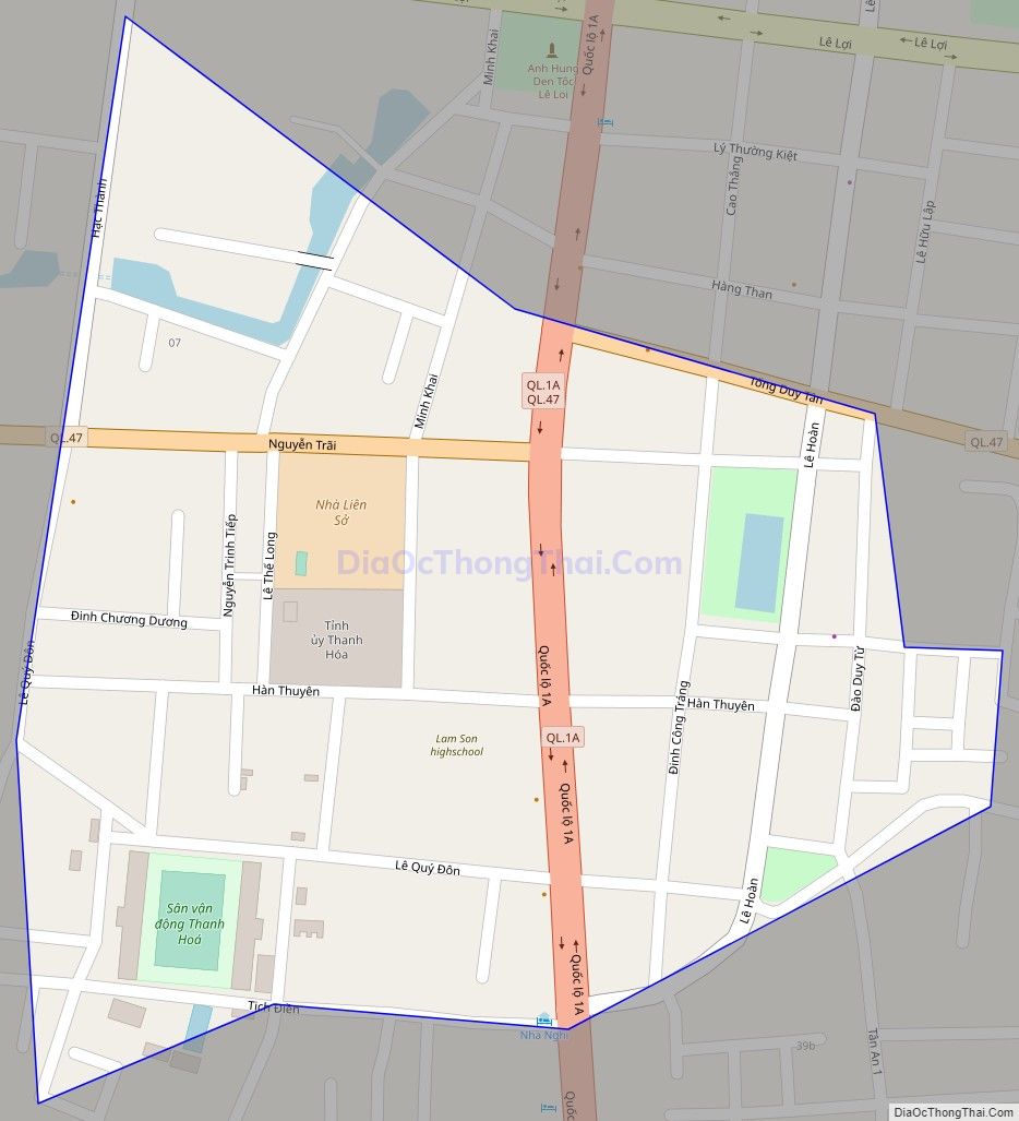 Bản đồ giao thông phường Ba Đình, thành phố Thanh Hóa