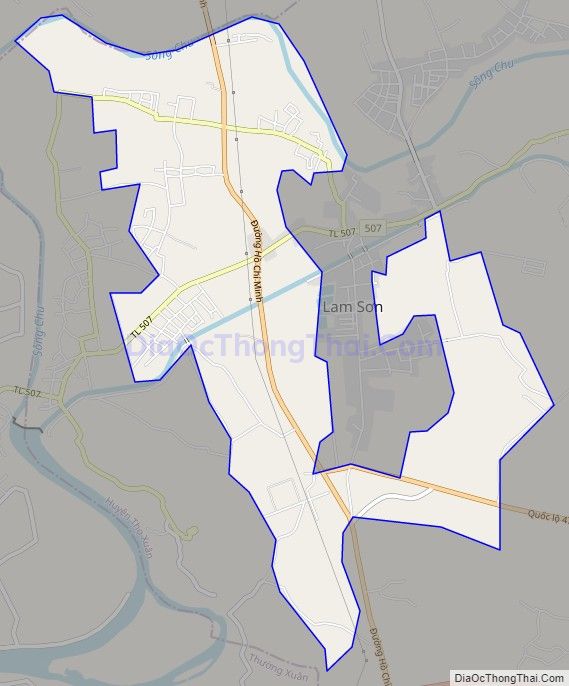 Bản đồ giao thông xã Thọ Xương, huyện Thọ Xuân