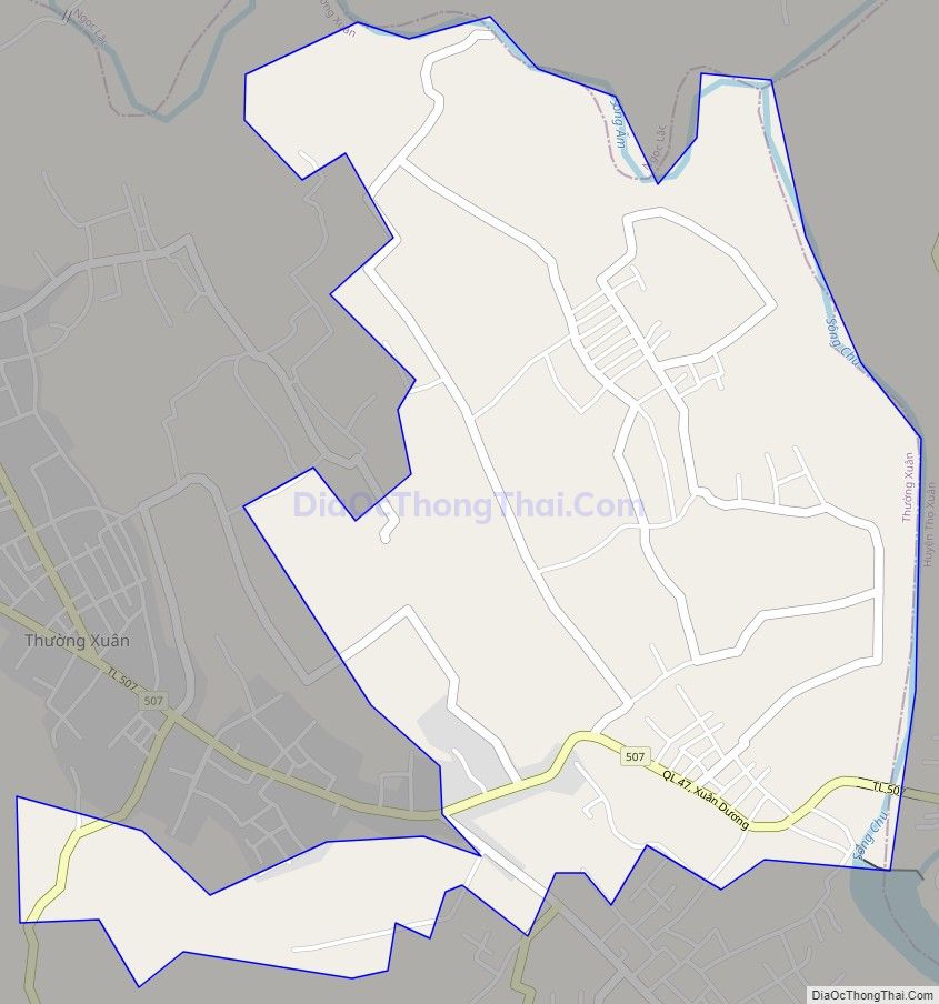 Bản đồ giao thông xã Xuân Dương, huyện Thường Xuân