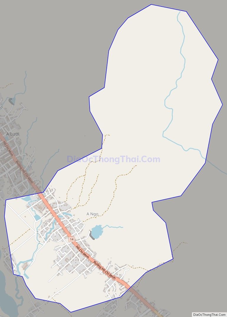 Bản đồ giao thông xã A Ngo, huyện A Lưới