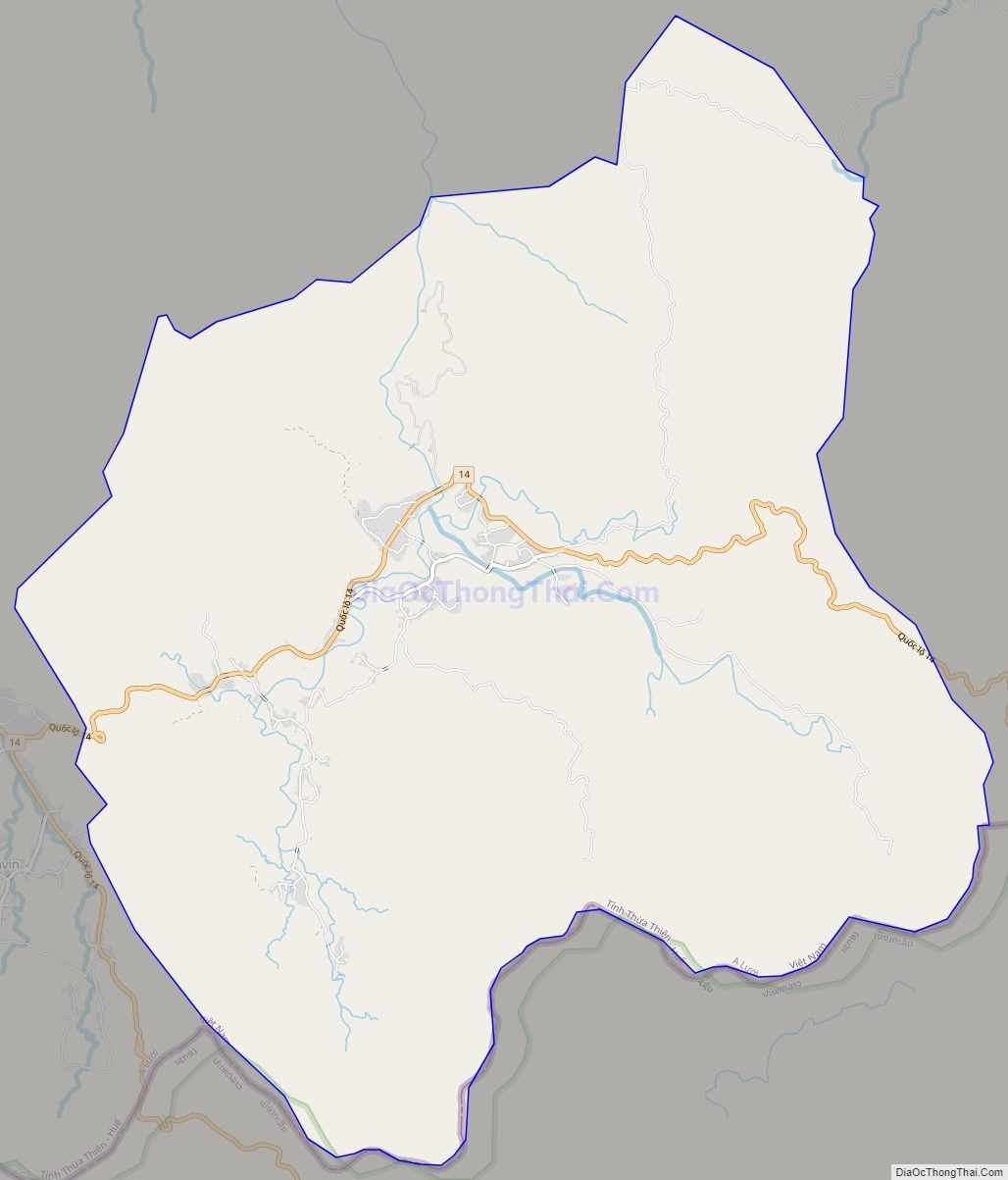 Bản đồ giao thông xã A Roàng, huyện A Lưới