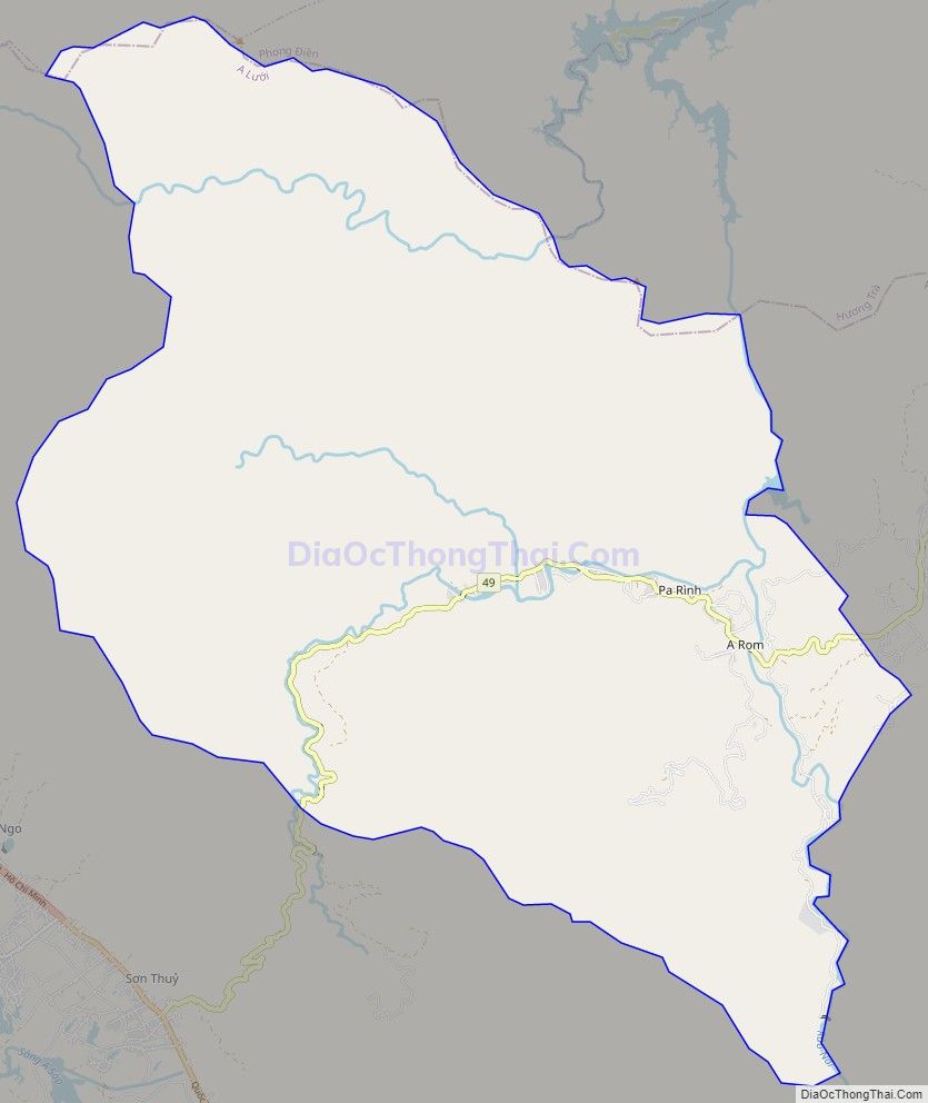Bản đồ giao thông xã Hồng Hạ, huyện A Lưới
