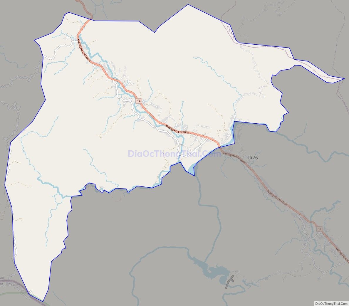Bản đồ giao thông xã Hồng Vân, huyện A Lưới