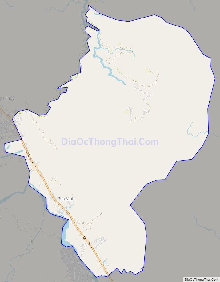 Bản đồ giao thông xã Phú Vinh, huyện A Lưới