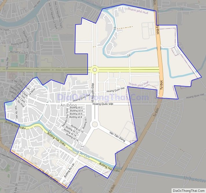 Bản đồ giao thông phường An Đông, thành phố Huế