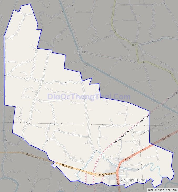 Bản đồ giao thông xã An Thái Trung, huyện Cái Bè