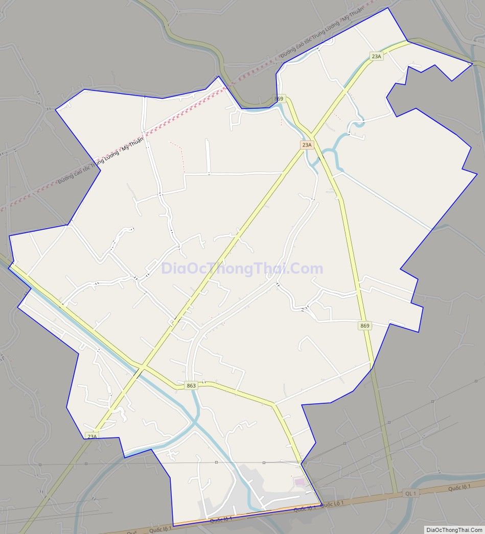 Bản đồ giao thông xã Hậu Thành, huyện Cái Bè