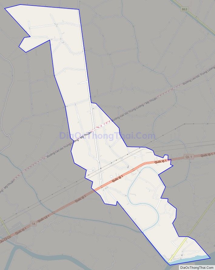 Bản đồ giao thông xã Mỹ Đức Đông, huyện Cái Bè