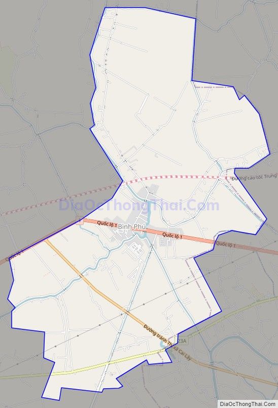 Bản đồ giao thông xã Bình Phú, huyện Cai Lậy