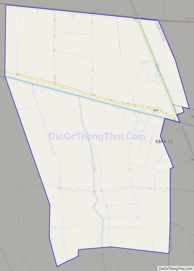 Bản đồ giao thông xã Phú Cường, huyện Cai Lậy