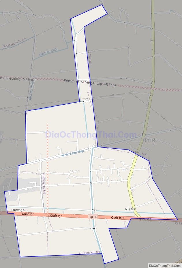 Bản đồ giao thông phường Nhị Mỹ, thị xã Cai Lậy