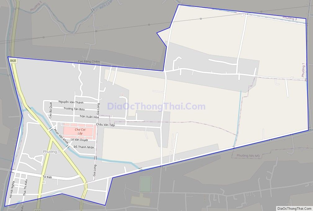 Bản đồ giao thông Phường 1, thị xã Cai Lậy