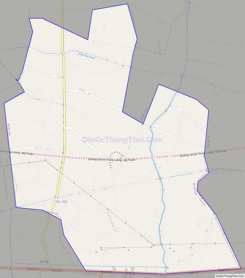 Bản đồ giao thông xã Tân Hội, thị xã Cai Lậy