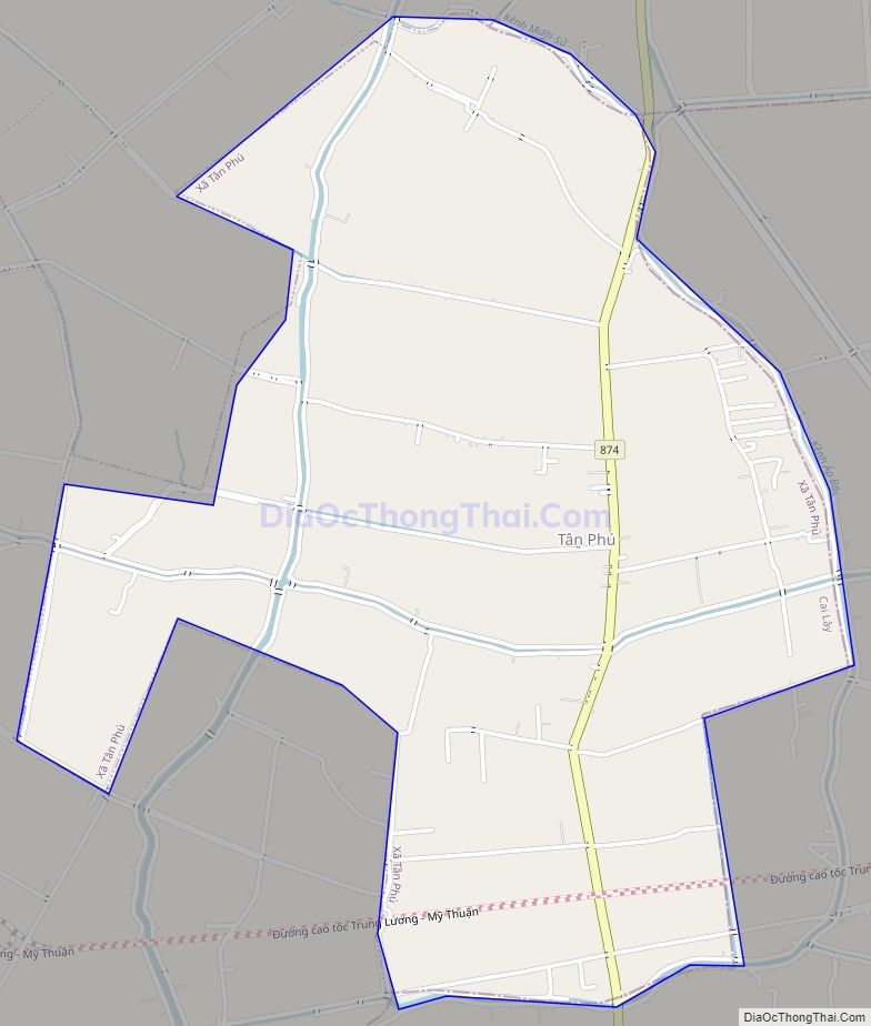 Bản đồ giao thông xã Tân Phú, thị xã Cai Lậy