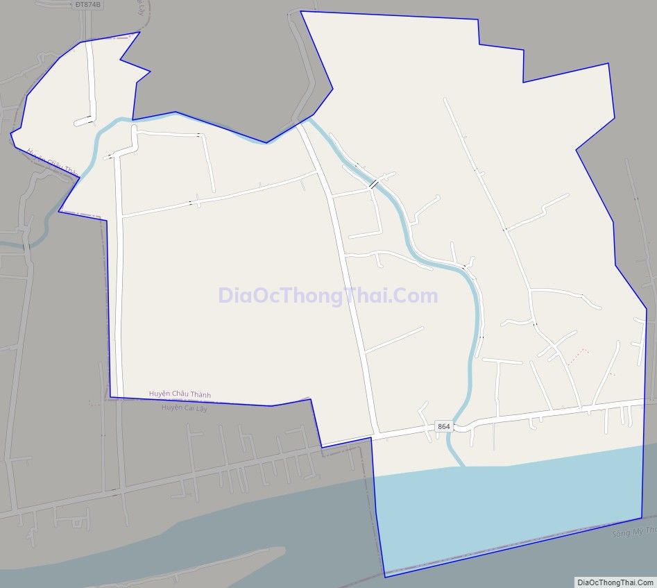Bản đồ giao thông xã Phú Phong, huyện Châu Thành