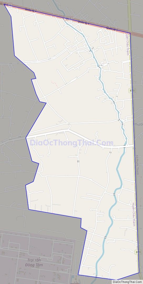 Bản đồ giao thông xã Thạnh Phú, huyện Châu Thành