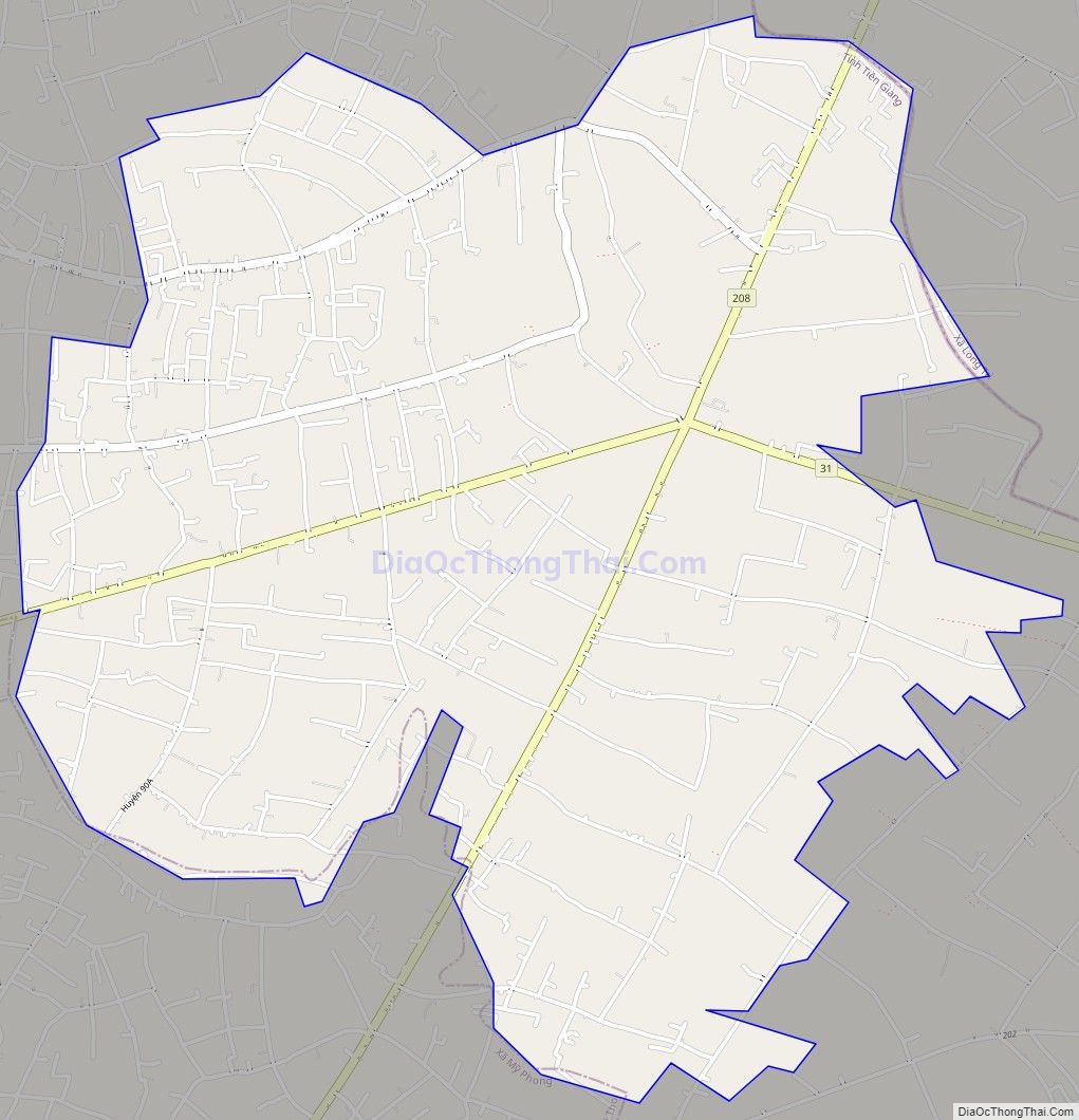 Bản đồ giao thông xã Thanh Bình, huyện Chợ Gạo