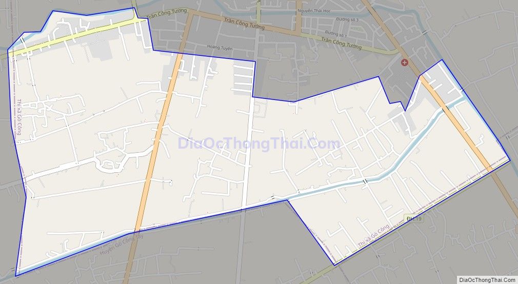 Bản đồ giao thông xã Long Hòa, thị xã Gò Công